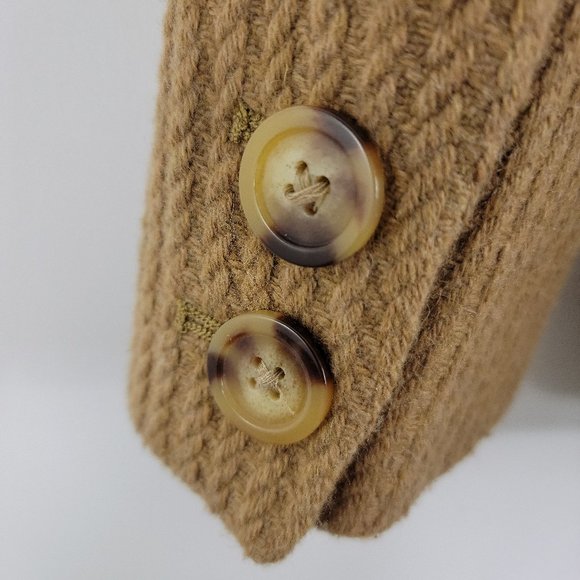 Anne Klein Wool Mustard Cable Knit Womens Winter Jacket Trench Coat Like New S - Picture 6 of 12
